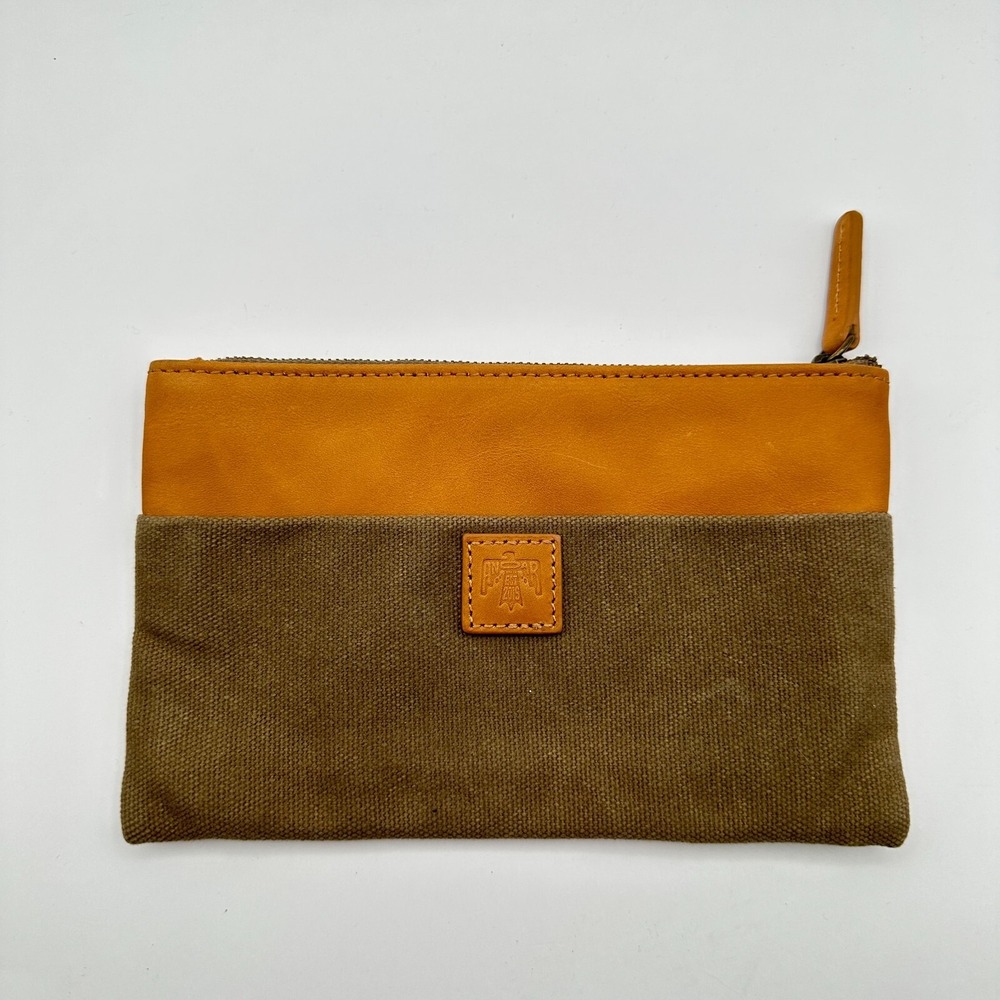 Andar The Joey Pouch Brown Canvas Leather Minimalist Top Zip Thunderbird‎ Indie